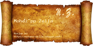 Mohápp Zella névjegykártya